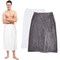 Okuna Outpost Bath Wrap Towels for Men, Grey and White (25.5 x 29 Inches, 2 Pack)